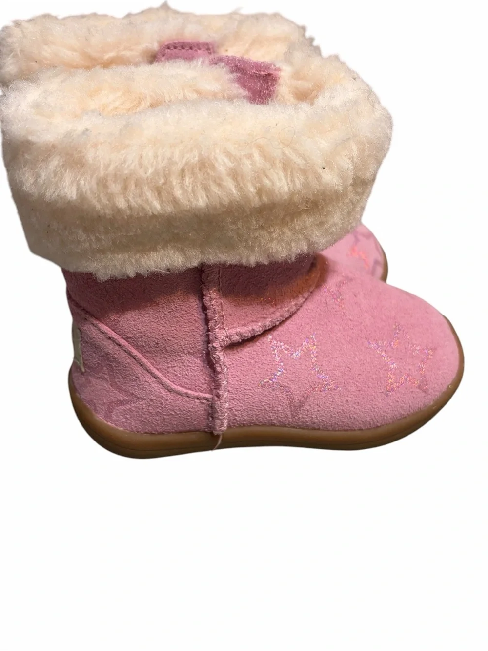 Uggs Girl’s Pink Star Faux-Fur Winter Boots